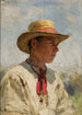 Study of a young boy with a straw hat - Mikołaj K. Pimonienko | K — artwork view
