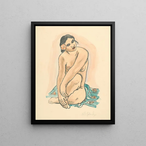 A girl from Tahiti - Mikuláš Galanda — framed artwork on a wall