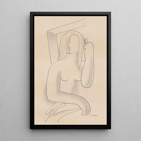 Peignage - Mikuláš Galanda — framed artwork on a wall