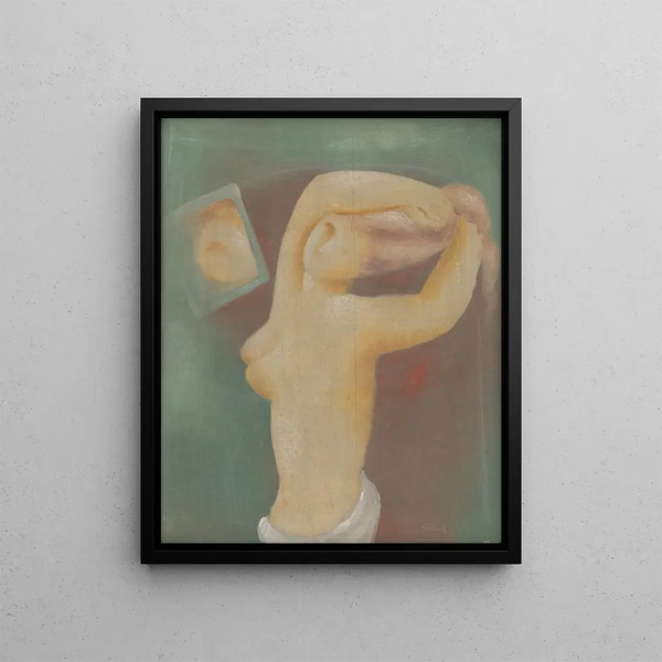Face Mirror Painting - Mikuláš Galanda — framed artwork on a wall