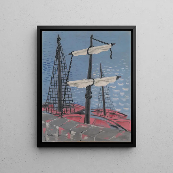 Bateaux de pêche - Mikuláš Galanda — framed artwork on a wall