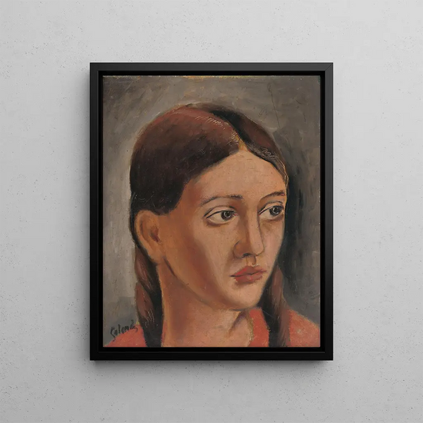 Head of Girl - Mikuláš Galanda — framed artwork on a wall