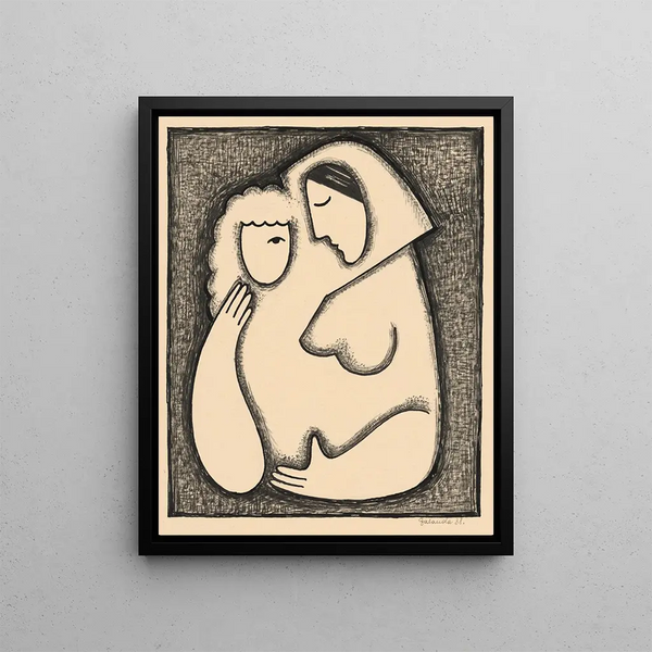 Les filles dirigent (conflit de cas) - Mikuláš Galanda — framed artwork on a wall