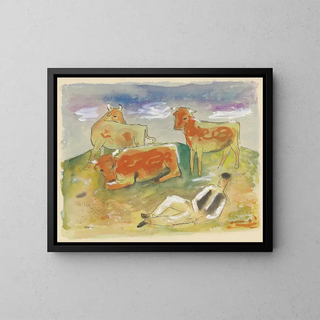 Guardian of Cows - Mikuláš Galanda — framed artwork on a wall