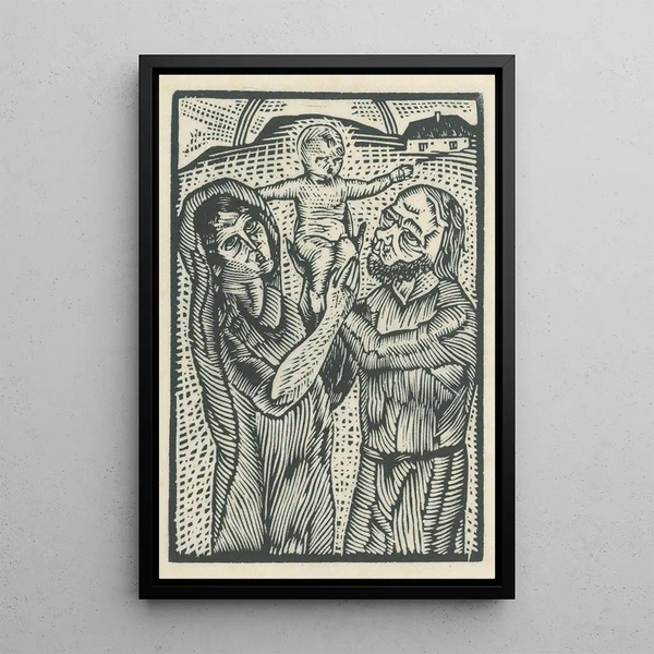 Holy Family - Mikuláš Galanda — framed artwork on a wall