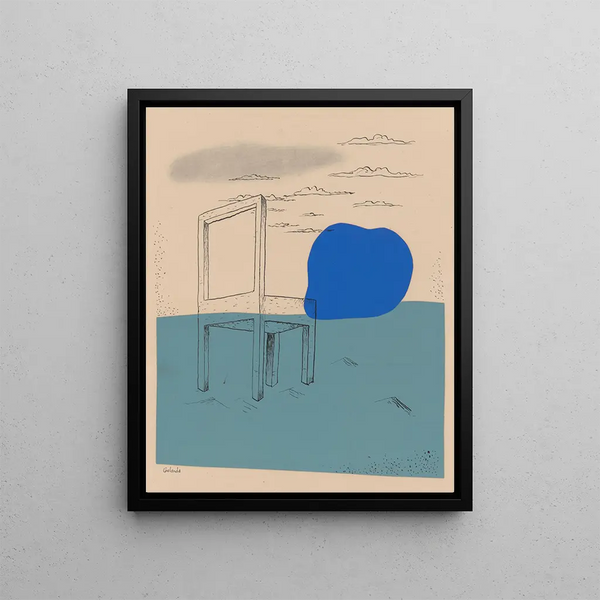 Landscape with a Chair - Mikuláš Galanda — framed artwork on a wall