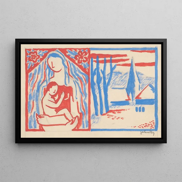 Madonna and Child - Mikuláš Galanda — framed artwork on a wall