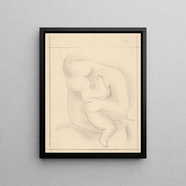 Mother with baby - Mikuláš Galanda — framed artwork on a wall