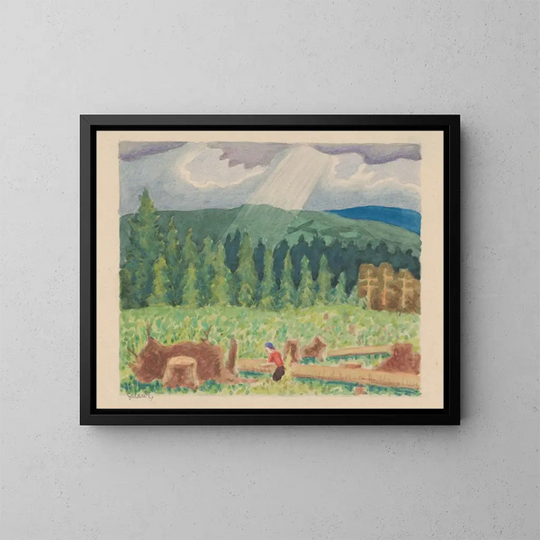 Urban Landscape Painting - Mikuláš Galanda — framed artwork on a wall