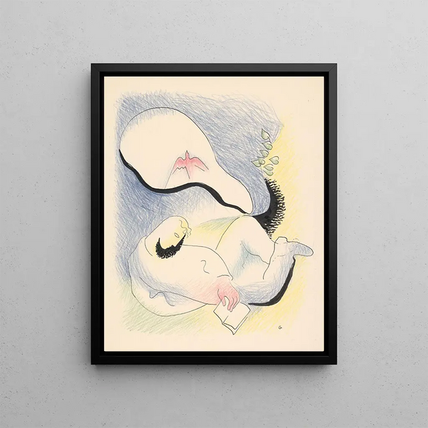 En lisant - Mikuláš Galanda — framed artwork on a wall
