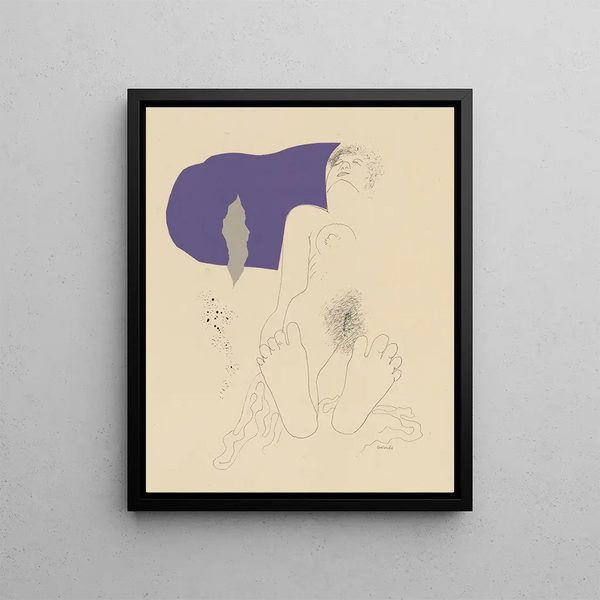 Nude reclining - Mikuláš Galanda — framed artwork on a wall