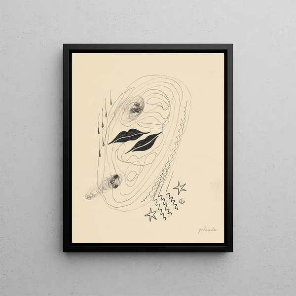 Red Lips - Mikuláš Galanda — framed artwork on a wall