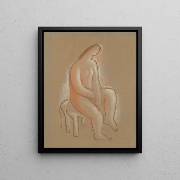 Sitting - Mikuláš Galanda — framed artwork on a wall