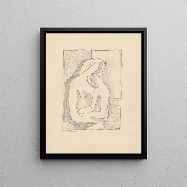 Skicr with various pencil sketches II - Mikuláš Galanda — framed artwork on a wall