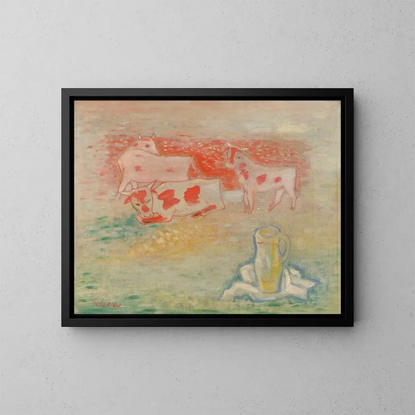Slovak Pastoral Painting - Mikuláš Galanda — framed artwork on a wall