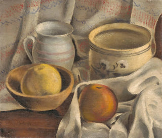 Still life with ceramic pots and apples - Mikuláš Galanda — artwork view