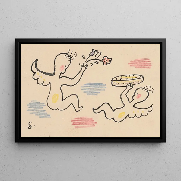 Two Angels - Mikuláš Galanda — framed artwork on a wall