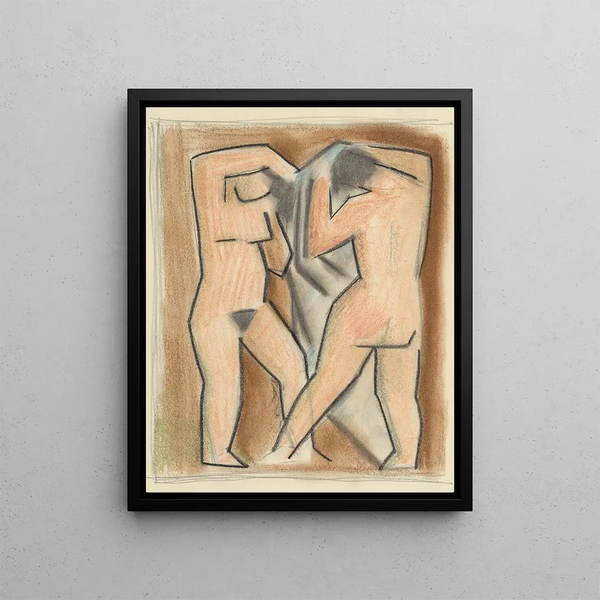 Deux femmes après le bain - Mikuláš Galanda — framed artwork on a wall