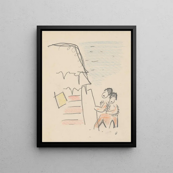Christmas Painting - Mikuláš Galanda — framed artwork on a wall