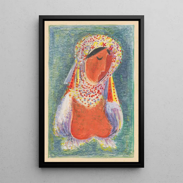 in traditional costume - Mikuláš Galanda — framed artwork on a wall