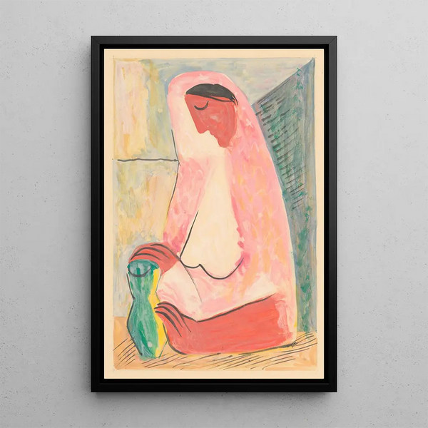 Woman with a Vase - Mikuláš Galanda — framed artwork on a wall