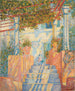 Red Terrace Painting - Milan Milovanović — artwork view