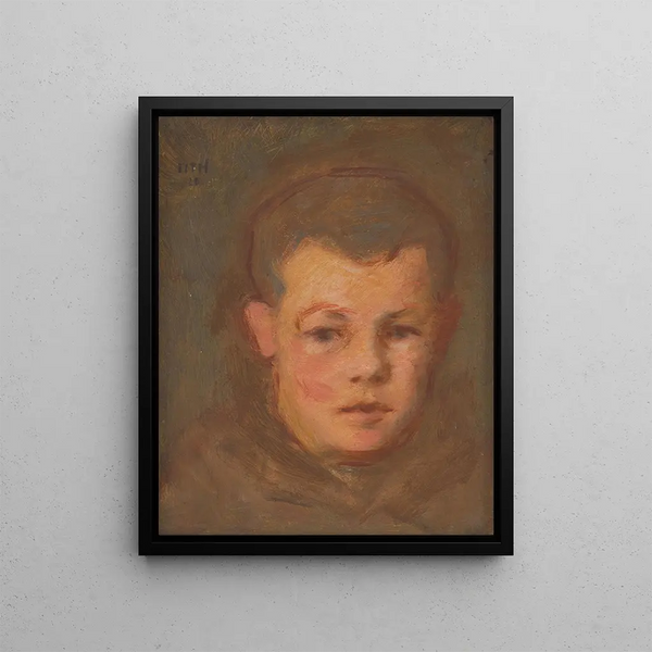 Head of a Boy - Milan Thomka Mitrovský — framed artwork on a wall
