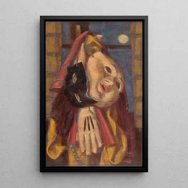 Carnival Still Life Painting - Milan Thomka Mitrovský — framed artwork on a wall
