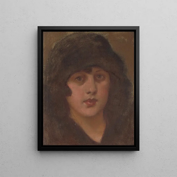 Dame au chapeau noir - Milan Thomka Mitrovský — framed artwork on a wall