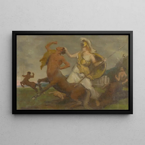 Pallas Athéna combattant les centaures - Milan Thomka Mitrovský — framed artwork on a wall