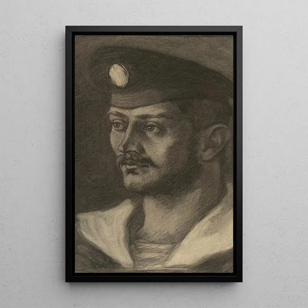 Study of a sailor's head - Milan Thomka Mitrovský — framed artwork on a wall