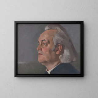 Portrait Painting of Mgr Alojz Kolska - Milan Thomka Mitrovský — framed artwork on a wall