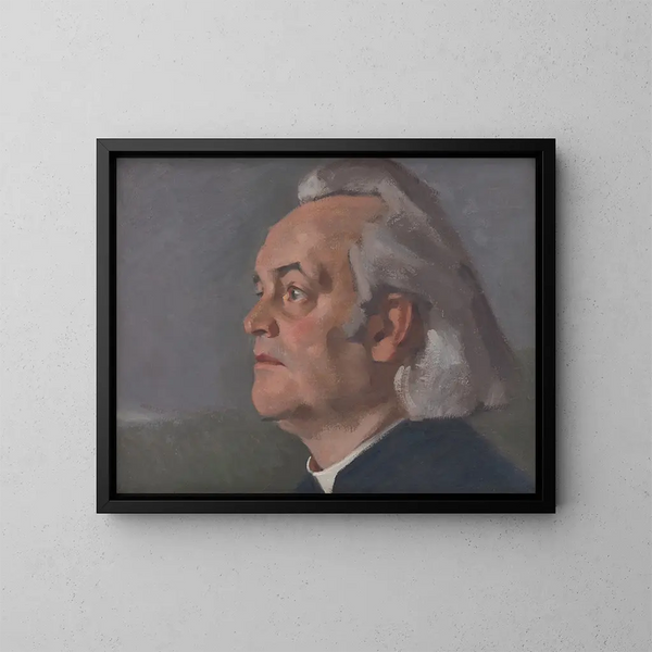 Portrait Painting of Mgr Alojz Kolska - Milan Thomka Mitrovský — framed artwork on a wall