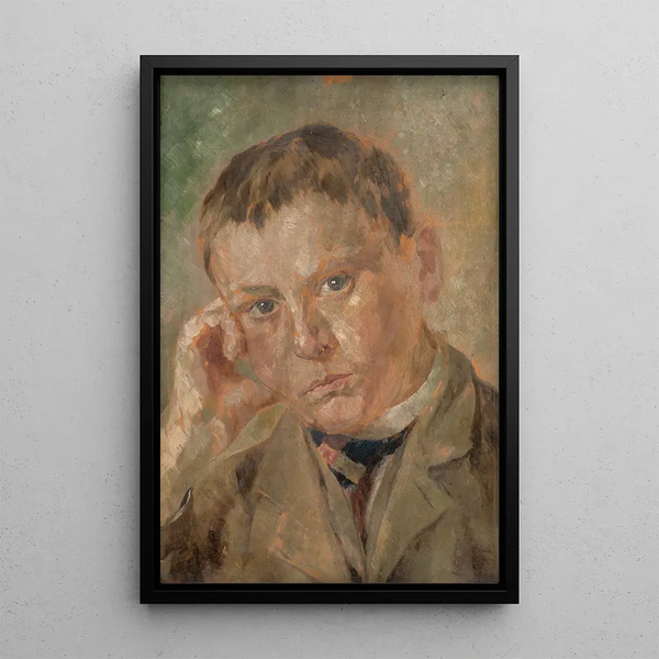 Portrait of a Boy - Milan Thomka Mitrovský — framed artwork on a wall