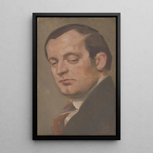 Portrait of a man with a tie - Milan Thomka Mitrovský — framed artwork on a wall
