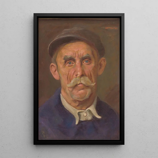Portrait of a Worker - Milan Thomka Mitrovský — framed artwork on a wall