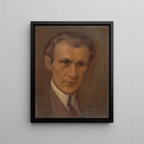 Portrait of a Young Man - Milan Thomka Mitrovský — framed artwork on a wall
