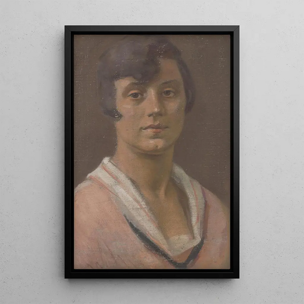 Portrait of a young woman - Milan Thomka Mitrovský — framed artwork on a wall
