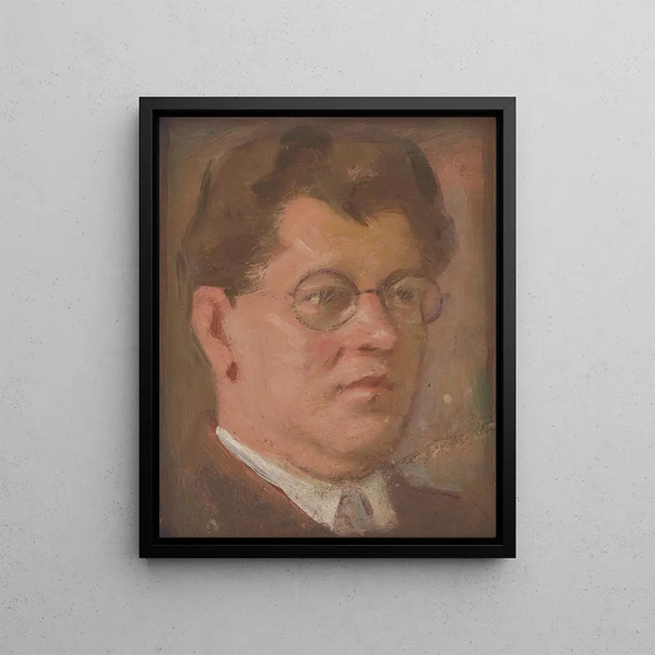Portrait of an Unknown Man - Milan Thomka Mitrovský — framed artwork on a wall