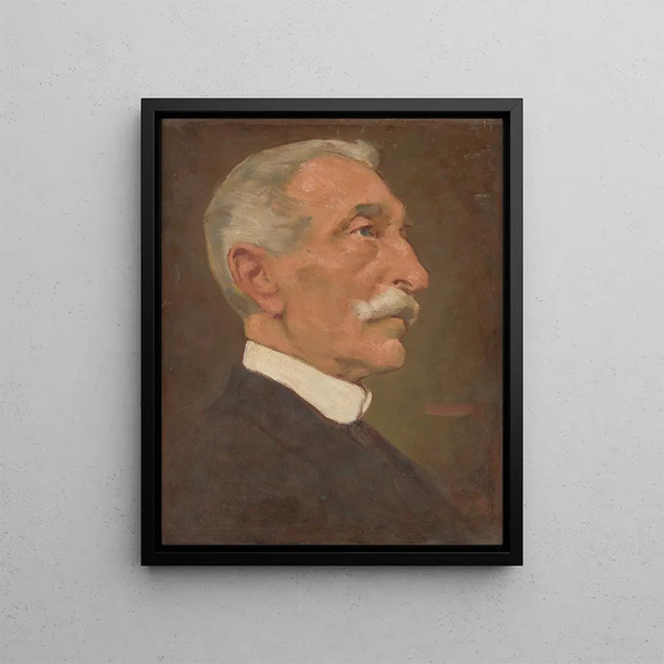 Portrait of the artist's father - Milan Thomka Mitrovský — framed artwork on a wall