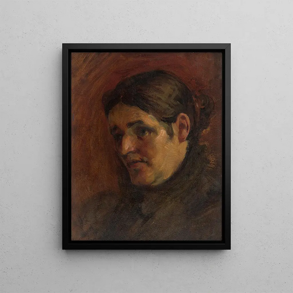 Portrait of the artist's mother - Milan Thomka Mitrovský — framed artwork on a wall