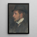 Self-portrait in profile with hat - Milan Thomka Mitrovský — framed artwork on a wall