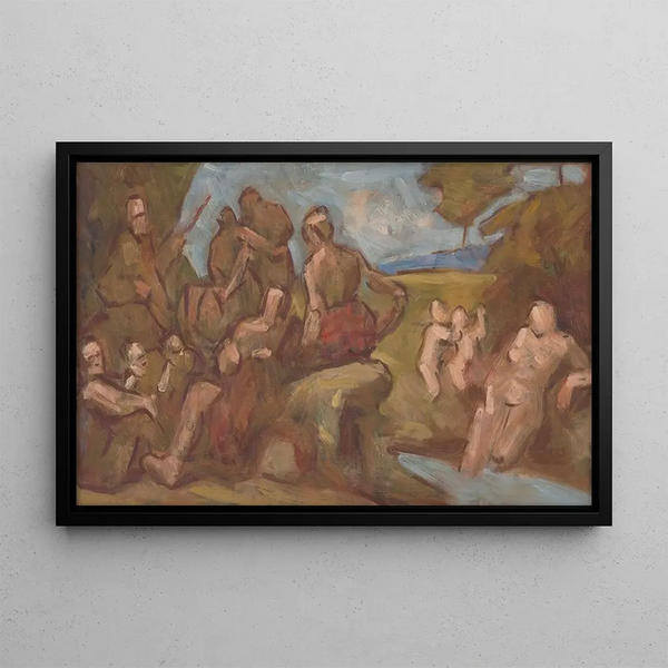 Sketch of composition with bathers - Milan Thomka Mitrovský — framed artwork on a wall