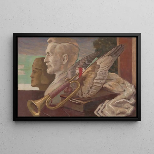 Symbolic still life painting - Milan Thomka Mitrovský — framed artwork on a wall