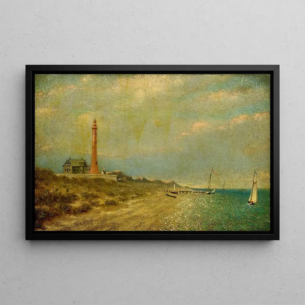 Lighthouse of Fire Island - Miner Kilbourne Kellogg — framed artwork on a wall