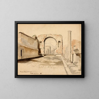 Entrance of the Pompeii Forum - Miner Kilbourne Kellogg — framed artwork on a wall