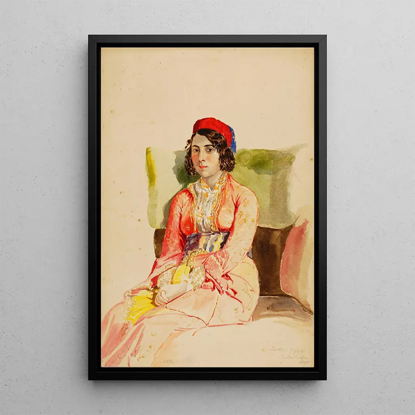 Young Turkish Girl from Constantinople - Miner Kilbourne Kellogg — framed artwork on a wall