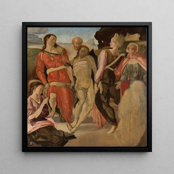 the Entombment of Christ - Konrad Krzyanowski — framed artwork on a wall