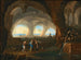 Interior cave painting with women in antique costumes near a fountain - Monogramist MM — artwork view