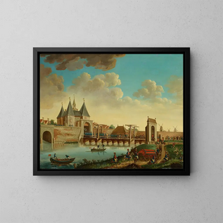 the Entry of the Prussian troops into Amsterdam on October 10, 1787 - Monogramist IMP — framed artwork on a wall
